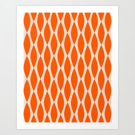 Retro Mid Mod Shapes in Orange Art Print