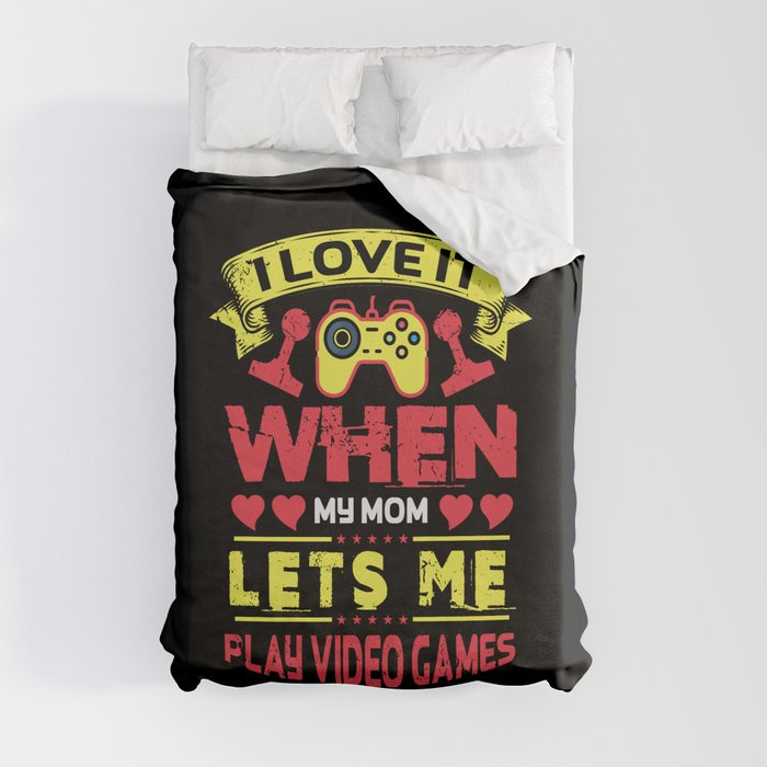 Video Gaming Grunge Quote Duvet Cover