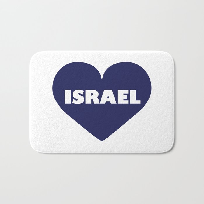 Israel in a Blue Hart Bath Mat