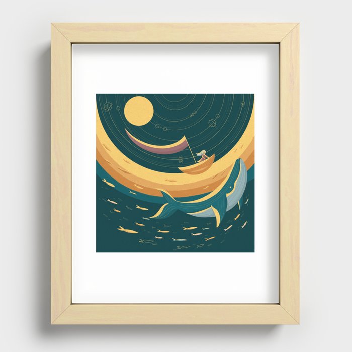 Floating With The Whale Recessed Framed Print