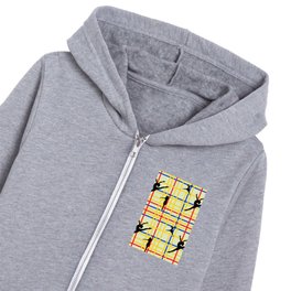 Dancing like Piet Mondrian - New York City I. Red, yellow, and Blue lines on the light green background Kids Zip Hoodie