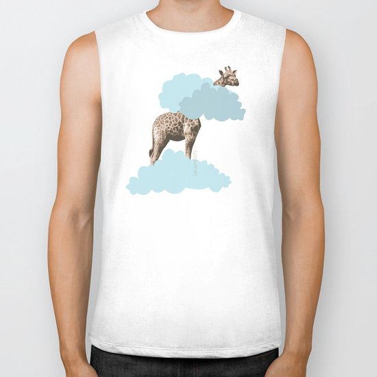 Giraff in the clouds . Joy in the clouds collection Biker Tank