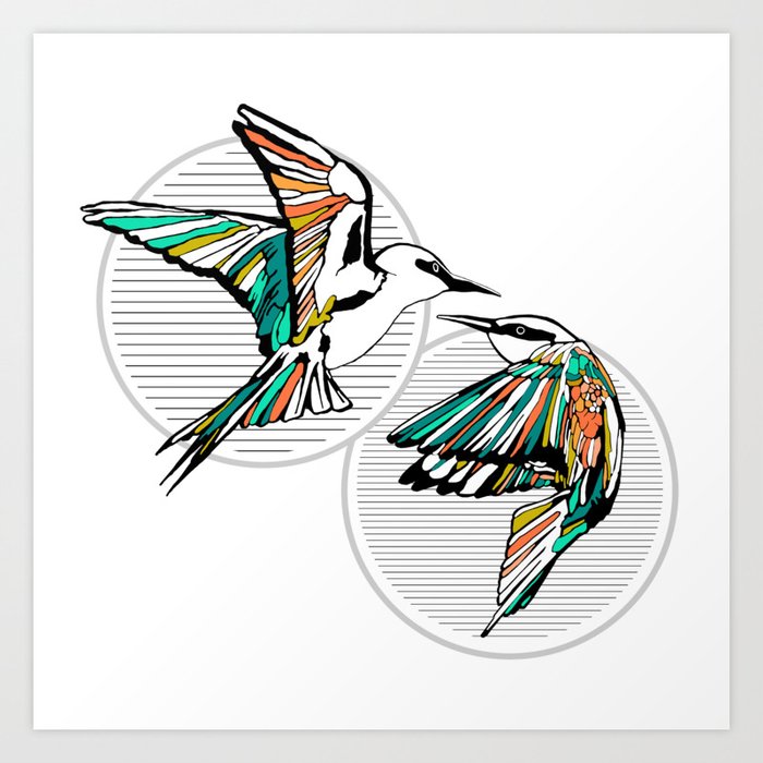 Art Deco Birds Art Print By Kerisedelcoure Society6