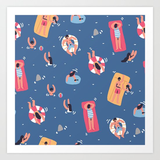 Having a Great Time on the Beach Art Print