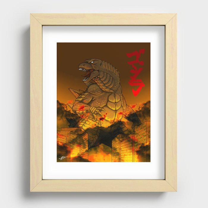 Godzilla Recessed Framed Print