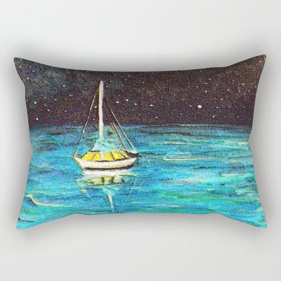 Sailboat Under The Stars Rectangular Pillow