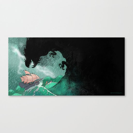 01: The Monster attacks Canvas Print