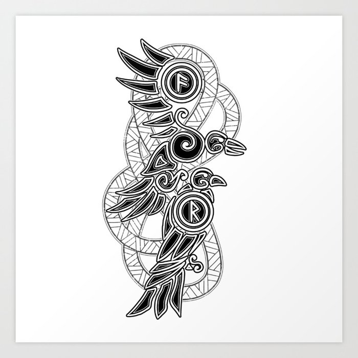 Odin's Ravens: Hugin & Munin Art Print by Thom Brophy | Society6