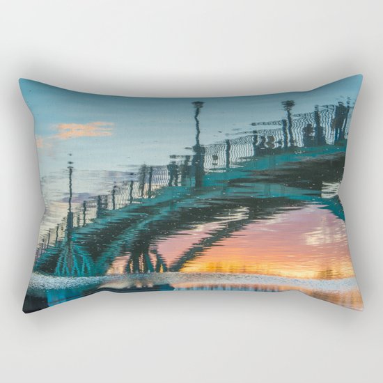 the reflection of the pedestrian bridge Rectangular Pillow