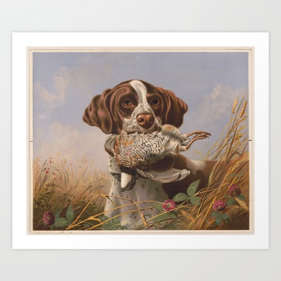 4615,Quail shooting.men hunting with dogs over cree.POSTER.decor Home Office art 