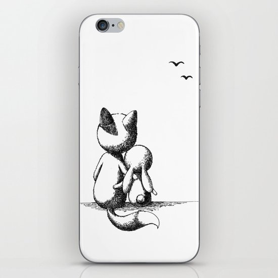 Fox and a rabbit iPhone & iPod Skin
