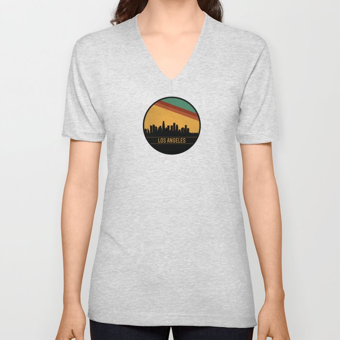 Los Angeles Skyline V Neck T Shirt