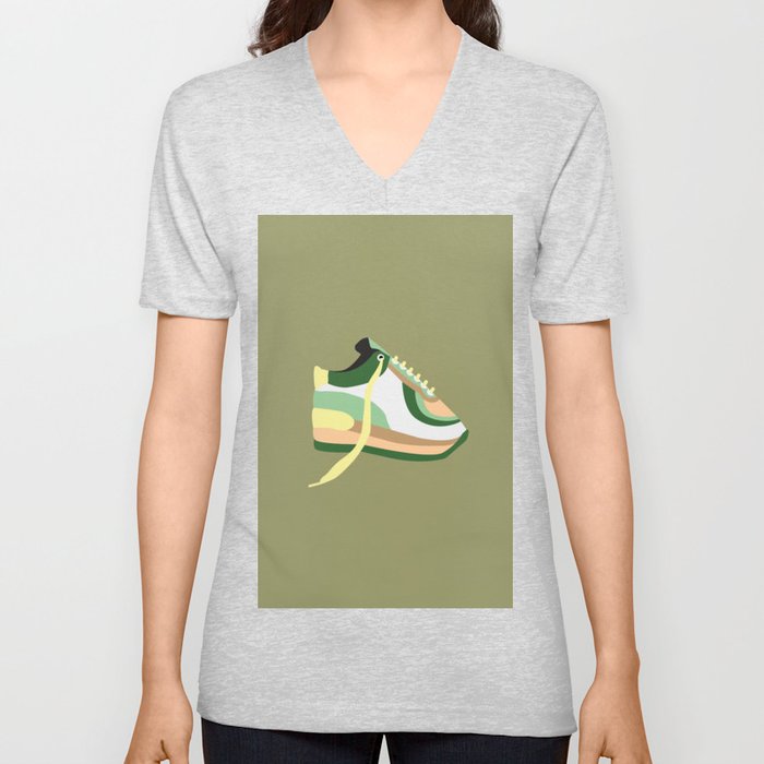 Earth Toned Sneaker V Neck T Shirt