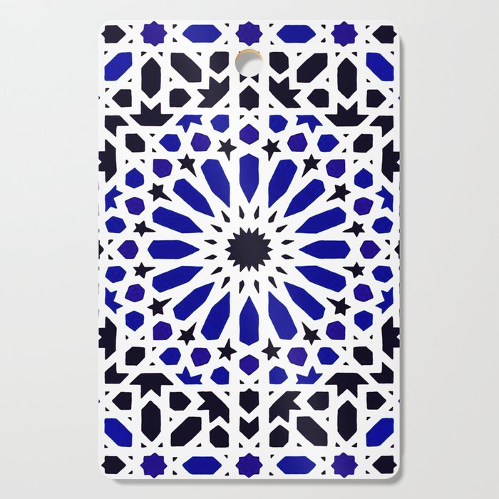 N8 | Epic Original Blue Moroccan Geometric Artwork. Cutting Board