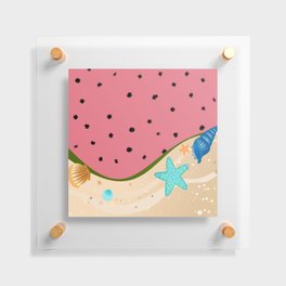 Watermelon Summer Beach Floating Acrylic Print