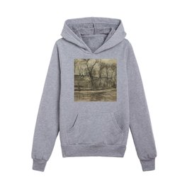 Farm Near Duivendrecht, The Sea (1905&ndash;1914) drawing in high resolution by Piet Mondrian. Kids Pullover Hoodies