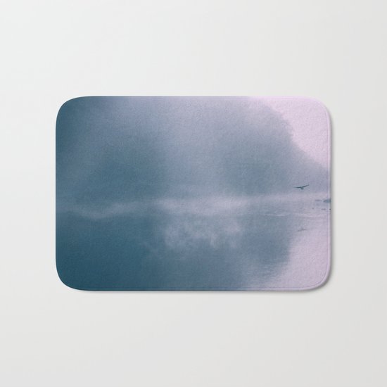 Pastel Serenity - Misty River Scene Bath Mat