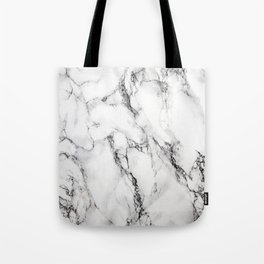 White Faux Marble Texture Tote Bag