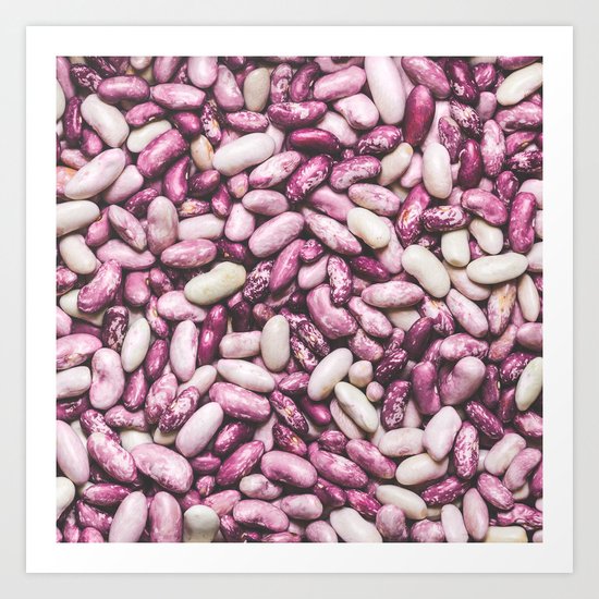 Shiny white and purple cool beans Art Print
