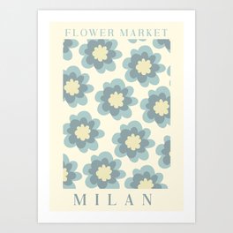 Milan Flower Market, Flower Print Art Print