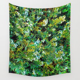 Green and Yellow Conifer Abstract Design Wall Tapestry