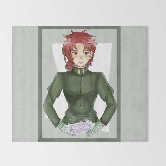 JJBA Kakyoin Illustration Throw Blanket by FrostbiteAnko | Society6
