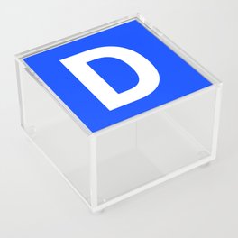 Letter D (White & Blue) Acrylic Box