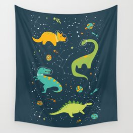 Dinosaur Space Adventure Wall Tapestry