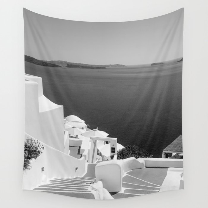 Mediterranean Black and White Wall Tapestry