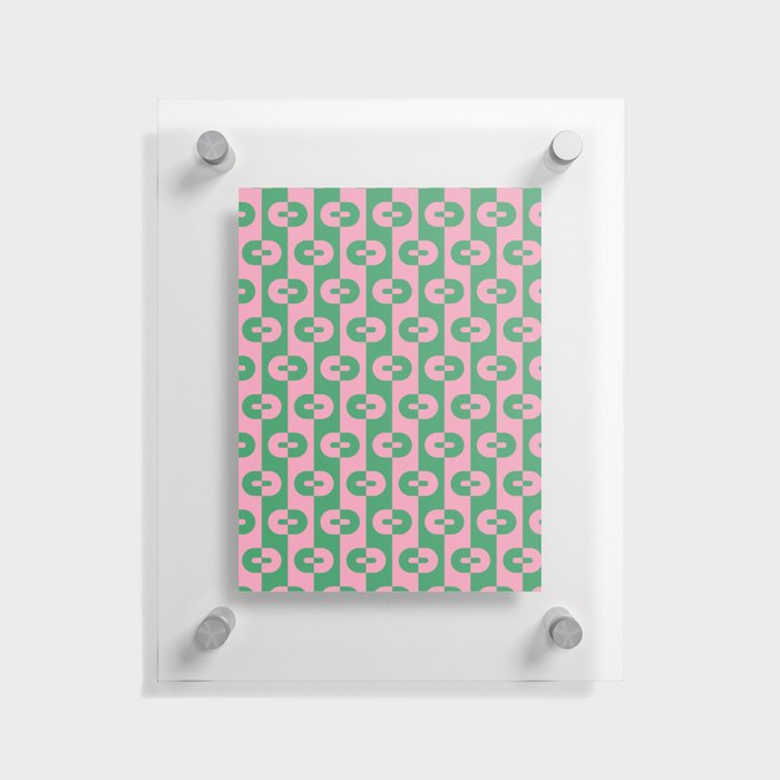 Geometric Pattern - Pink Green Floating Acrylic Print