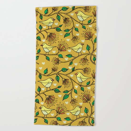 Birds pattern II Beach Towel