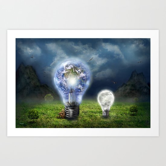 The earth and the little brother Art Print