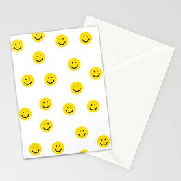 Smiley faces white yellow happy simple smiley pattern smile face kids nursery boys girls decor Stationery Card