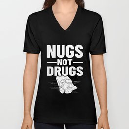 Chicken Nugget Vegan Nuggs Fries Sauce V Neck T Shirt