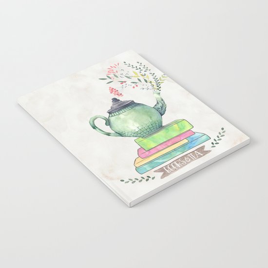 Books & Tea Watercolor Notebook