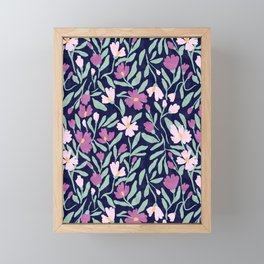 Pink Midnight Bloom Framed Mini Art Print