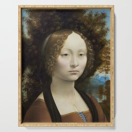 Leonardo da Vinci Ginevra de' Benci 1474 -1478 Painting Serving Tray