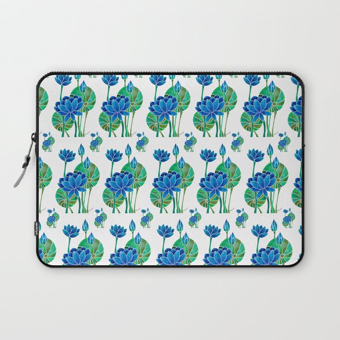 Blissful Blue Lotus Laptop Sleeve