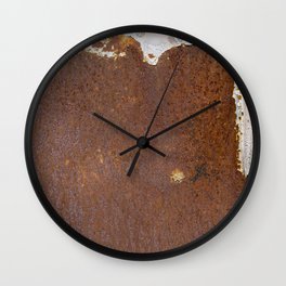 Close-up detail of Rusty brown worn out steel panel Wall Clock
