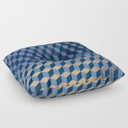 Wintery Blue 3D Cube Texture Pattern Floor Pillow