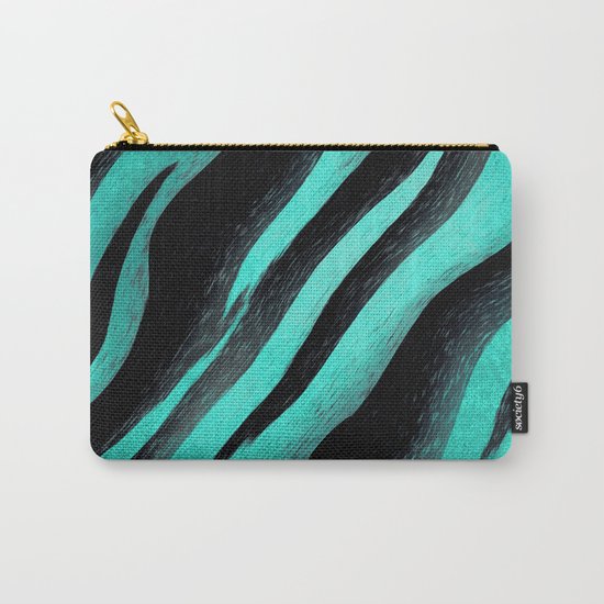 Cyan Zebra Carry-All Pouch