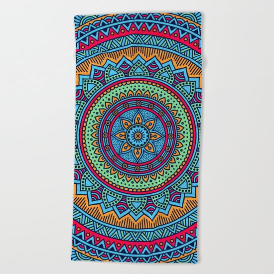 Hippie mandala 52 Beach Towel