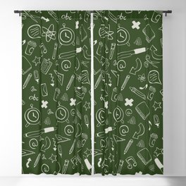 Back to School - Green-White Pattern Blackout Curtain