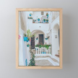 Italian Beach Town Street Framed Mini Art Print