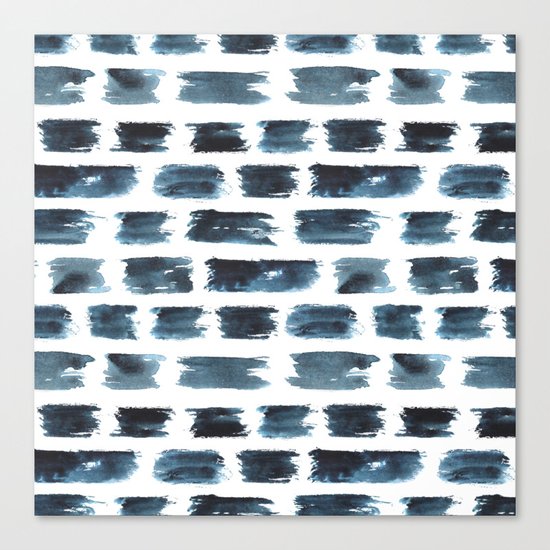 Indigo brushstrokes Canvas Print