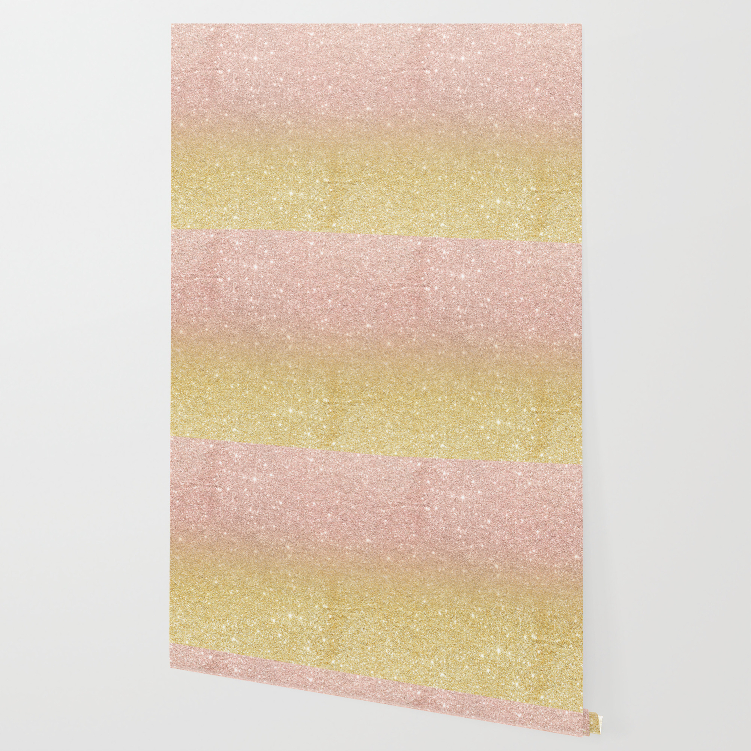 Modern Rose Gold Glitter Ombre Gold Glitter Wallpaper By