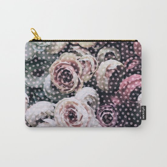Flowers with Polka Dots Carry-All Pouch