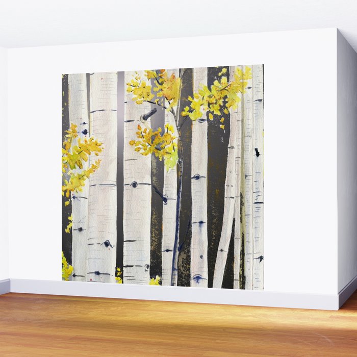 Birch Tree Wall Mural by mellyterpening | Society6