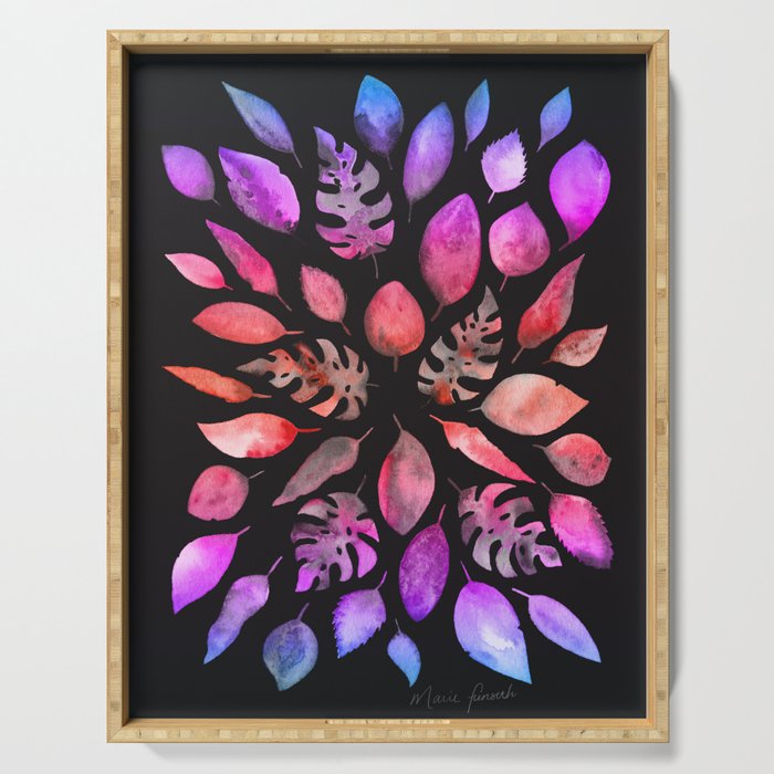 All The Colors Of Nature Gradient On Dark Background Serving Tray By Funseth