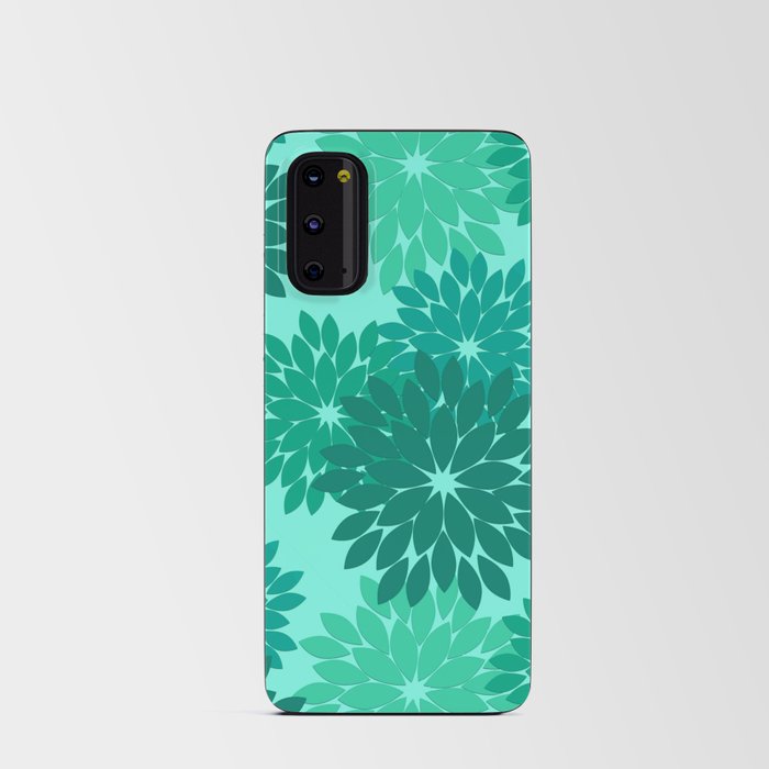 Modern Floral Kimono Print, Turquoise, Teal and Aqua  Android Card Case